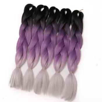 10 Piece Synthetic hair pre stretched Crochet Hair 24 inch Ombre Braiding Hair for Women extensions Wholesale Cheap Jumbo Braid