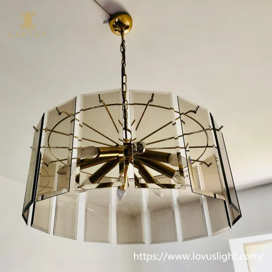 Concise design modern dark brown glass chandelier & pendant light for living room bedroom dinning room