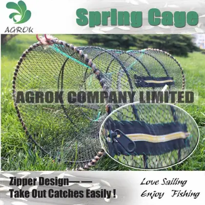 Crayfish Spring Trap Eel Trap Shrimp Trap Net Prawn Lobster with Zipper