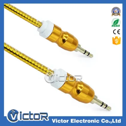 2016 New Creative Mobile phone metal audio cable with Natural multiple colors