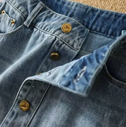 Ladies denim contrast color skirt