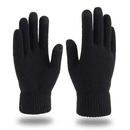 Custom Logo Acrylic Knitted Mittens with Touch Screen Gloves