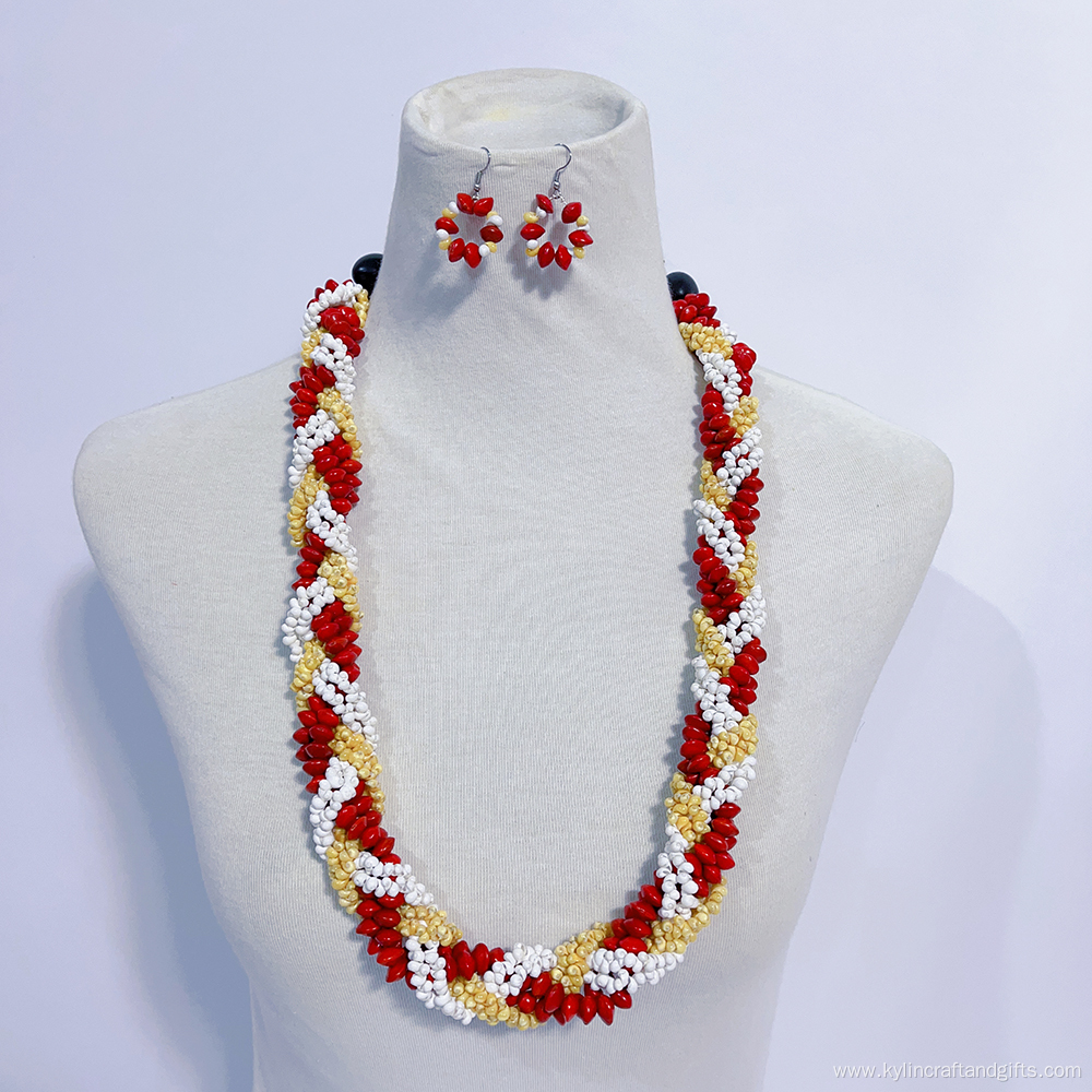 Nature Lopa and Nasa Shell Woven Necklace