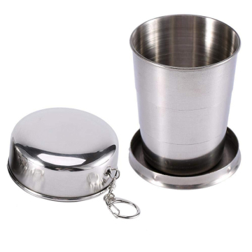 Portable Collapsible 304 Stainless Steel Cup for Camping and Picnics