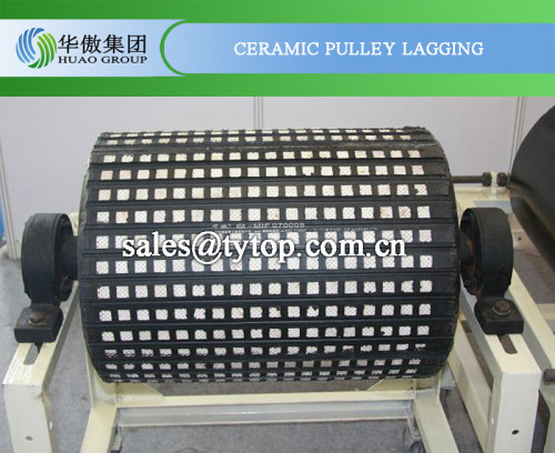 Alumina Ceramic lagging sheet, ceramic coated pulley lagging