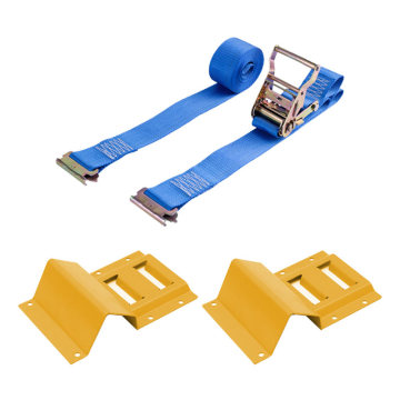 E-Track Cargo Tie Down Set with Ratchet Straps and Fittings for Trailers