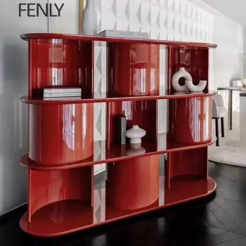 Nordic INS Wine Cabinet: Double-Sided Rotation Display Cabinet for Living Room Decor