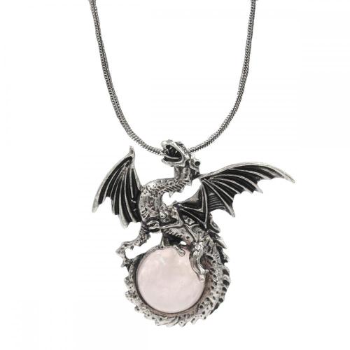 Pterodactyl Crystal Pendant Circle Chain Necklace