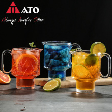 Copa de té de fruta de vidrio de patrón de cristal de 650 ml de cristal