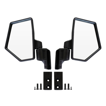 YongJin UTV Adjustable Door-Mounted Side Rearview Mirrors for 2024 Polaris Ranger Crew/XD 1500