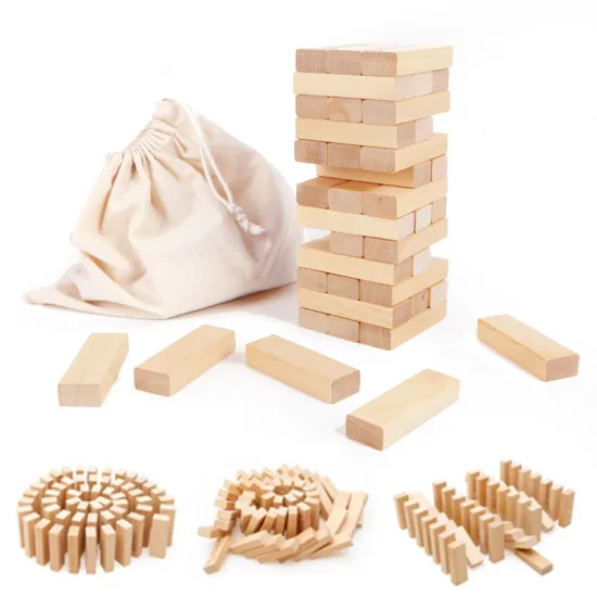 Timber Wood Stacking Toy - 45 Pieces Blocks Game for Boys and Girls