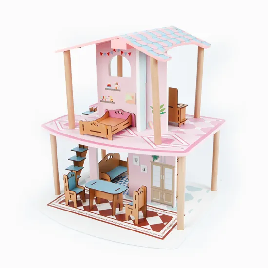 DIY Classic Pink Wooden Doll House with Furniture: A Dream Toy for Girls