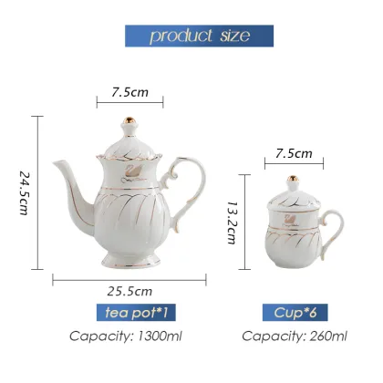 China Supplier White Gold Rim Royal Porcelain Coffee Tea Set for Wedding