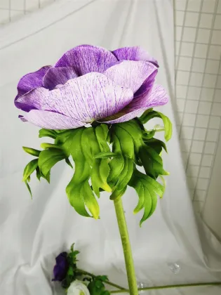 Artificial Anemone Flower Branch for Home Decor