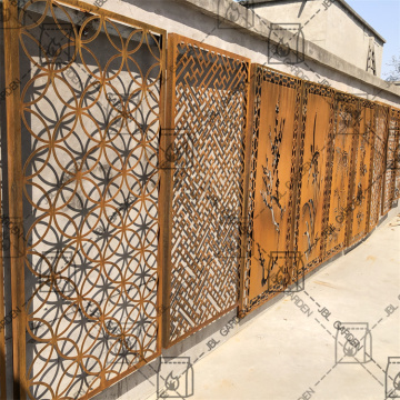 الصدأ Corten الصلب مصبغة سياج حديقة معدنية