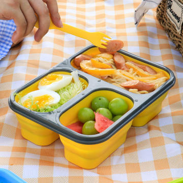 Bowl de camping pliable pour enfants - Conteneurs de stockage de nourriture et boîte à bento pour le déjeuner