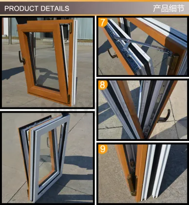 China Doors and Wood Clad Aluminum Inward Tilt and Turn Windows/Wood Grain Finish Aluminum Window
