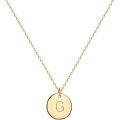 Collier pendentif initial en or gravé doublement gravé