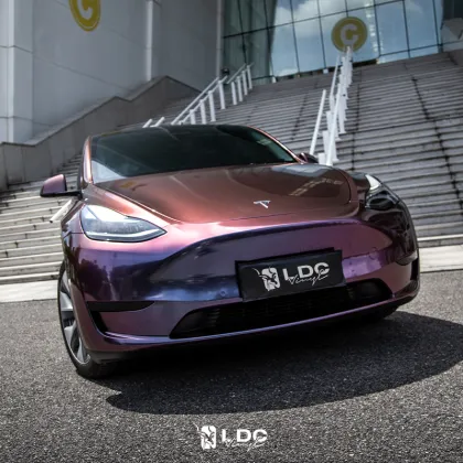 Purple Mecha Chameleon Car Wrap