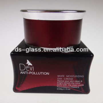 60g red cosmetic glass jar