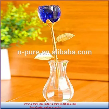 colorful crystal glass rose flower,crystal rose