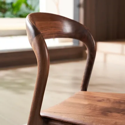 North American Black Walnut Solid Wood Dining Chair Back Endorsement Table Chair