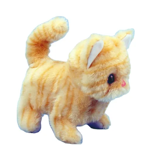 Electric fish cat Children's electric toy kitten can bark, walk, curl tail plush toy battery kitten baby electric toy kitten