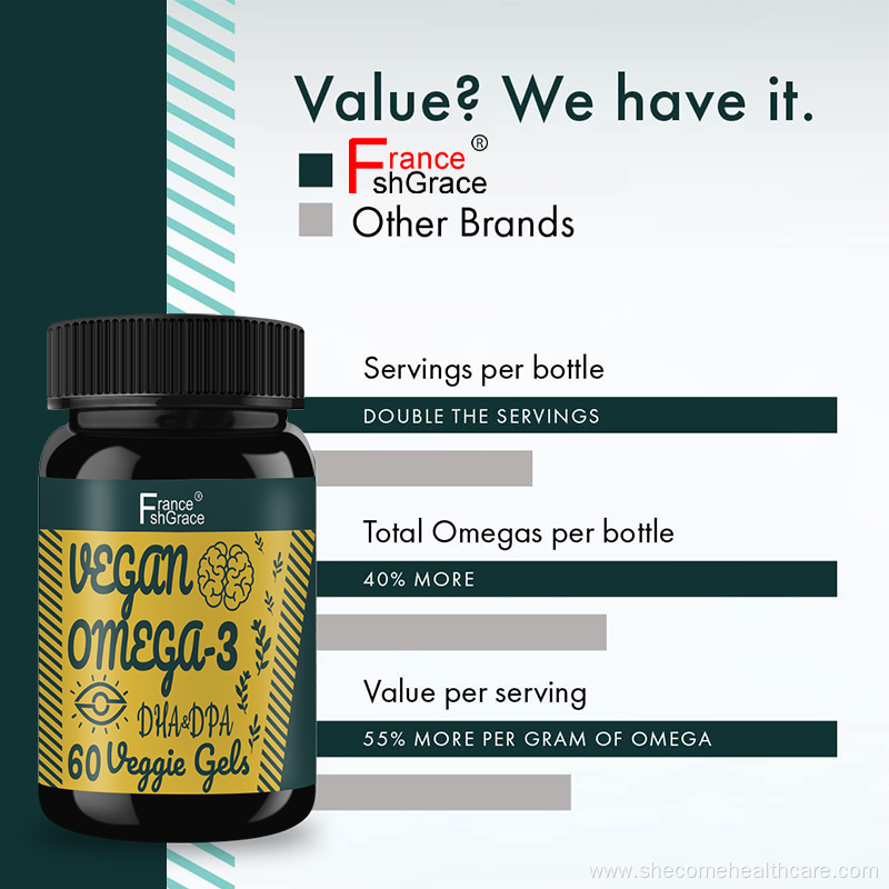 Vegan Omega 3 DHA DPA fish oil supplement