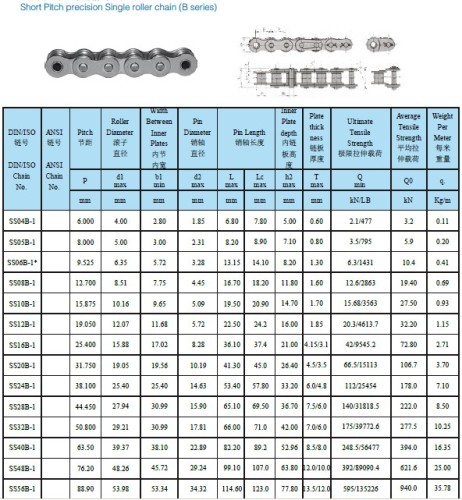 Stainless Steel Simplex Roller Chain (B series)