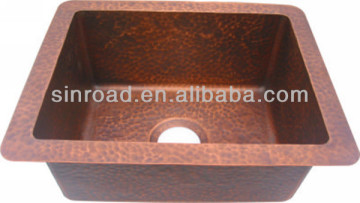 Rectangle copper bar sink with drain line convenient for drain water