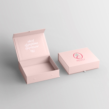 Luxury Custom Logo Packaging: Rigid Cardboard Foldable Matte Pink Magnetic Gift Box