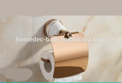 Stainless steel material paper tissue roll Holders rose gold plated