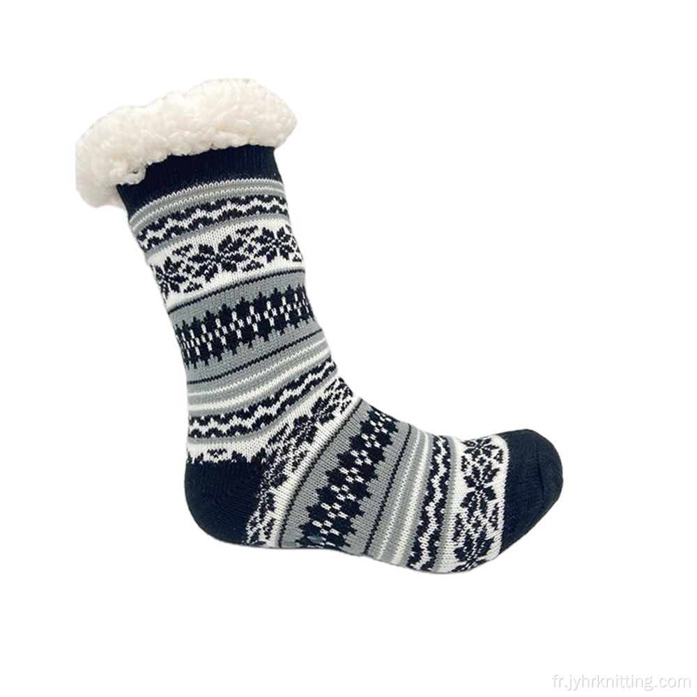 Chaussettes de pantoufles non glissantes d'hiver