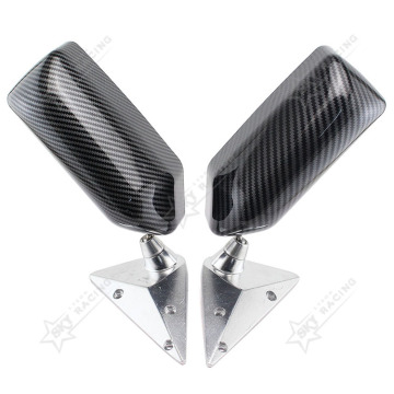 1Pair Universal Carbon Fiber Blue Rearview Mirror Mount Holder