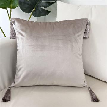 Solid Color Velvet Pillow Covers with Tassels: Enhance Your Home Décor with Fringe Throw Pillows