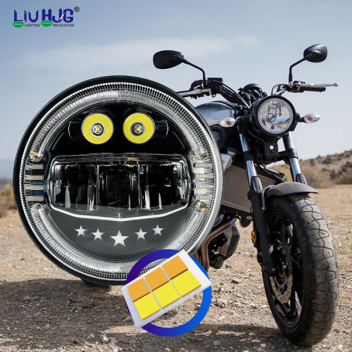 Round 7 Inch H4 Led Motorcycle Headlight