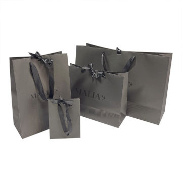 Wholesale Custom Luxury Craft Gift Packaging: Printed Kraft Paper Bags with Spot UV Logo Ribbon