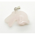Pendentif en forme de dauphin avec quartz rose