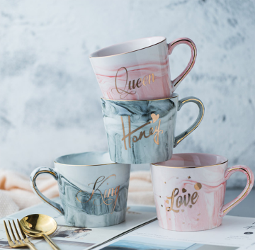 Nordic Marble Gold Home Office Paren Cup Porselein Souvenir Mok voor cadeau
