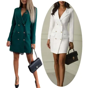 Elegant Women's Double Breasted Tuxedo Suit with Notched Collar