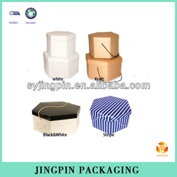 factory rigid hexagon paper boxes with printing