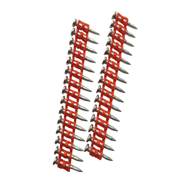 Red 21° inclined row nails