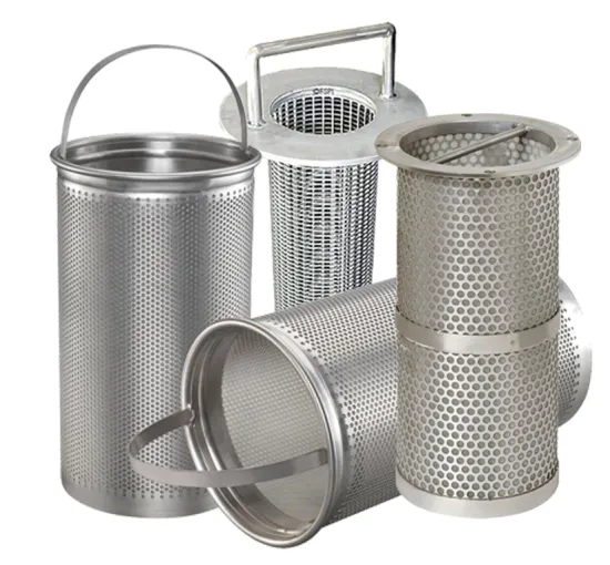 Food Grade AISI SUS 304 316 316L Wire Mesh Basket Filters in Various Micron Sizes