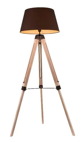 Adjustable Wooden Tripod Floor Lamp