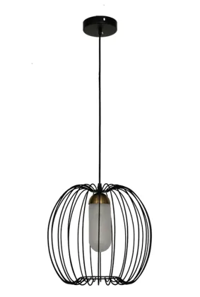 White Global Lampbody Wire Cage Deco Pendant Lamp