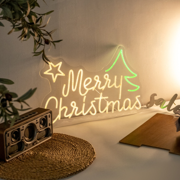 Neon Lights Christmas Decorations: Customizable Festive Advertising Ideas