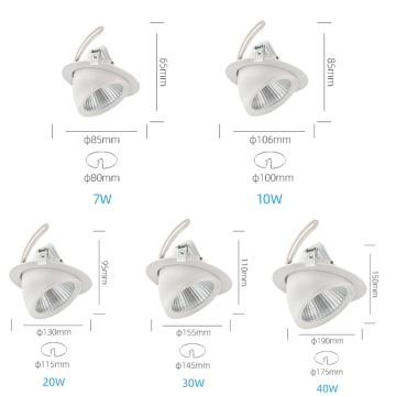 Ronse indoor verzonken montage led downlight - 360 ° verstelbare schijnwerpers