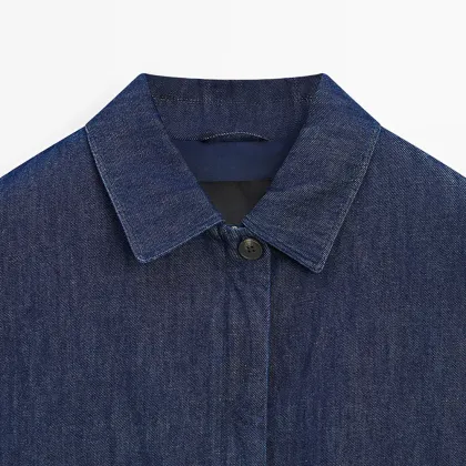 Women's urban commuting modern style pilot jacket denim jacket