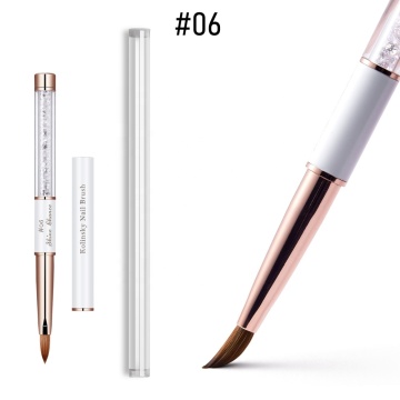 Germany Acrylic Nail Brush with White Rose Gold Metal Handle