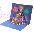 Születésnapi torta 3D pop-up kártya zenével